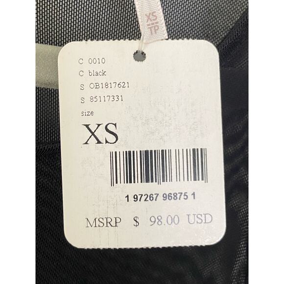 Free People Mirrorball Crop Tank Top Cowl Mesh Crystal Embellished Black Size XS - Picture 6 of 13